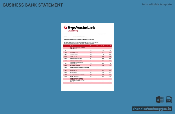 HypoVereinsbank Unternehmensabrechnung – Beispielvorschau in Word und PDF